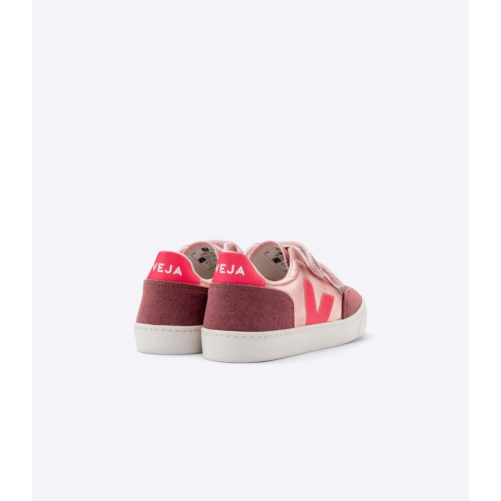 Kids' Veja V-12 CHROMEFREE Shoes Pink | SG 747ZUT